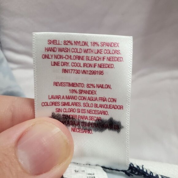 Xhilaration Women's Navy White Geometric Print Ruched Side Halter Swim Tankini S - Picture 6 of 7